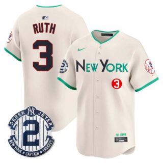 Men's New York Yankees City Connect Vapor Premier Limited Jersey All Stitched Babe Ruth #3