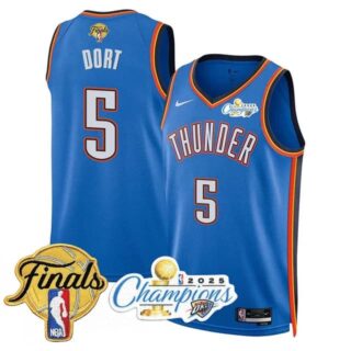 Men's Oklahoma City Thunder #5 Luguentz Dort 2024-25 Champions Jersey All Stitched
