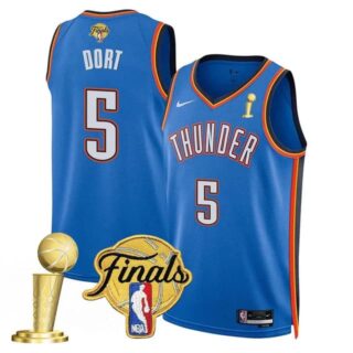 Men's Oklahoma City Thunder #5 Luguentz Dort 2024-25 Champions Jersey All Stitched