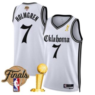 Men's Oklahoma City Thunder #7 Chet Holmgren 2025 Champions 'Gothic Storm Edition' Swingman Jersey All Stitched