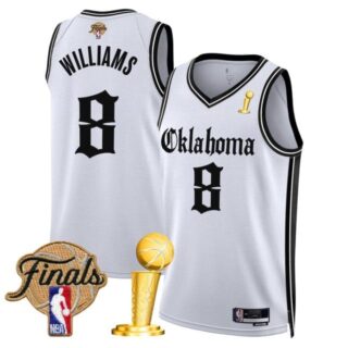 Men's Oklahoma City Thunder #8 Jalen Williams 2025 Champions 'Gothic Storm Edition' Swingman Jersey All Stitched