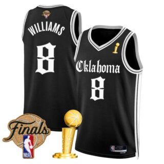 Men's Oklahoma City Thunder Jalen Williams 2025 Champions 'Gothic Storm Edition' Swingman Jersey All Stitched