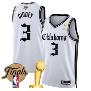 Men's Oklahoma City Thunder #3 Josh Giddey 2025 Champions 'Gothic Storm Edition' Swingman Jersey All Stitched