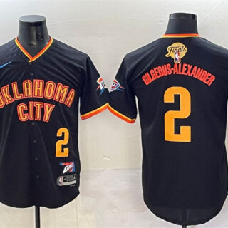 Men's Oklahoma City Thunder #2 Shai Gilgeous-Alexander Black 2025 Finals Vapor Stitched Baseball Jersey
