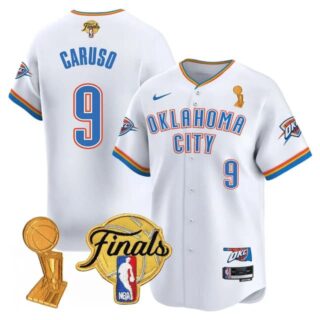 Men's Oklahoma City Thunder #9 Alex Caruso Final Patch Baseball Jersey All Stitched