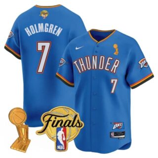Men's Oklahoma City Thunder #7 Chet Holmgren Final Patch Baseball Jersey All Stitched