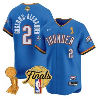 Men's Oklahoma City Thunder #2 Gilgeous-Alexander Final Patch Baseball Jersey All Stitched