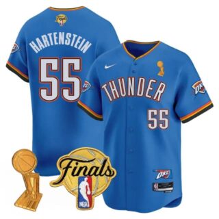 Men's Oklahoma City Thunder #55 Isaiah Hartenstein Final Patch Baseball Jersey All Stitched