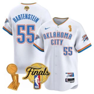 Men's Oklahoma City Thunder #55 Isaiah Hartenstein Final Patch Baseball Jersey All Stitched