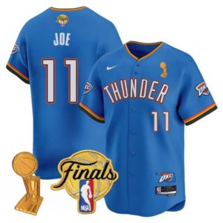 Men's Oklahoma City Thunder #11 Isaiah Joe Final Patch Baseball Jersey All Stitched