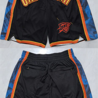 Men's Oklahoma City Thunder Black Shorts (Run Small)