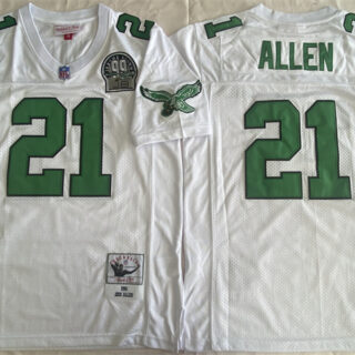 Men's Philadelphia Eagles #21 Eric Allen White Throwback Stitched Football Jersey