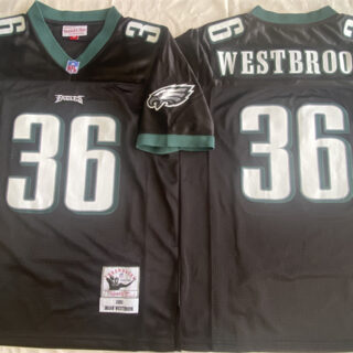 Men's Philadelphia Eagles #36 Brian Westbrook Black Throwback Stitched Football Jersey