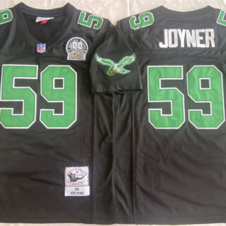 Men's Philadelphia Eagles #59 Seth Joyner Black Throwback Stitched Football Jersey