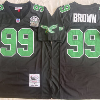 Men's Philadelphia Eagles #99 Jerome Brown Black Throwback Stitched Football Jersey