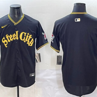 Men's Pittsburgh Pirates Blank Black 412 Patch Vapor Premier Limited Stitched Baseball Jersey