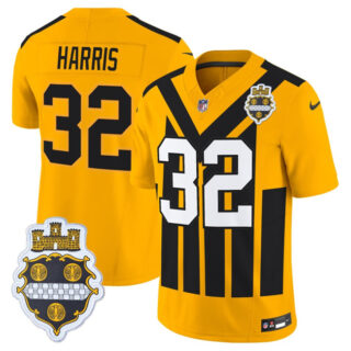 Men's Pittsburgh Steelers #32 Franco Harris Gold 1933 F.U.S.E. Throwback Alternate Football Stitched Football Jersey