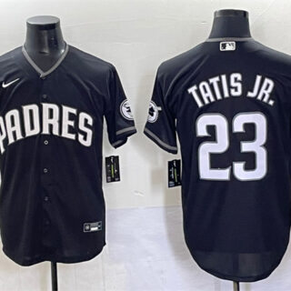Men's San Diego Padres #23 Fernando Tatis Jr. Black Stitched Baseball Jerseys