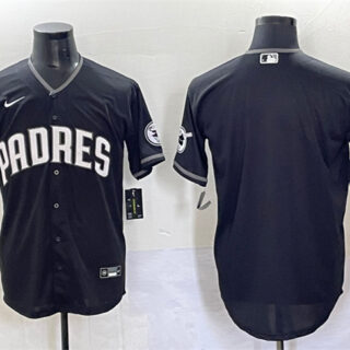 Men's San Diego Padres Blank Black Stitched Baseball Jersey