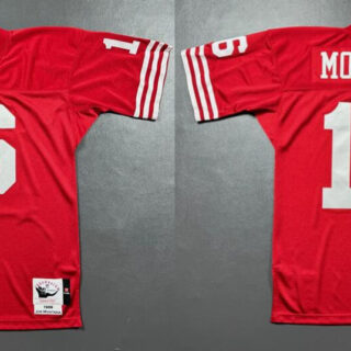 Men's San Francisco 49ers #16 Joe Montana Red 1989 Stitched Football Jersey