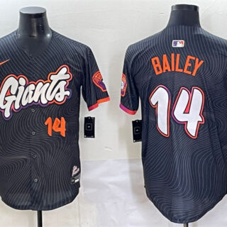 Men's San Francisco Giants #14 Patrick Bailey Anthracite 2025 City Connect Limited Stitched Baseball Jersey