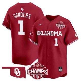 Men's Oklahoma Sooners #1 Cydney Sanders 2025 SEC Softball Conference Tournament Champions Patch Vapor Premier Limited Jersey All Stitched
