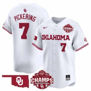 Men's Oklahoma Sooners #7 Kasidi Pickering 2025 SEC Softball Conference Tournament Champions Patch Vapor Premier Limited Jersey All Stitched