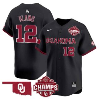 Men's Oklahoma Sooners #12 Maya Bland 2025 SEC Softball Conference Tournament Champions Patch Vapor Premier Limited Jersey All Stitched