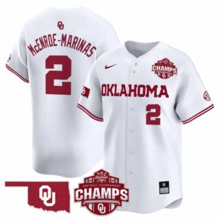 Men's Oklahoma Sooners #2 McEnroe-Marinas 2025 SEC Softball Conference Tournament Champions Patch Vapor Premier Limited Jersey All Stitched