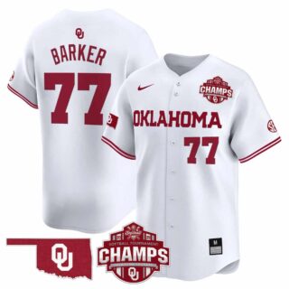 Men's Oklahoma Sooners #77 Sydney Barker 2025 SEC Softball Conference Tournament Champions Patch Vapor Premier Limited Jersey All Stitched