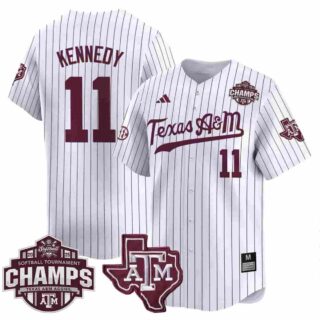 Men's Texas A&M Aggies #11 Emiley Kennedy 2025 SEC Softball Conference Tournament Champions Patch Vapor Premier Limited Jersey All Stitched
