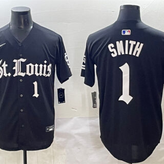 Men's St. Louis Cardinals #1 Ozzie Smith Black 'Gothic Legacy Edition' Vapor Premier Limited Stitched Baseball Jersey