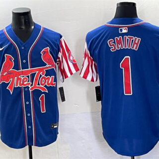 Men's St.Louis Cardinals #1 Ozzie Smith Royal Independence Day Vapor Premier Limited Stitched Baseball Jersey