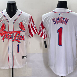 Men's St.Louis Cardinals #1 Ozzie Smith White Independence Day Vapor Premier Limited Stitched Baseball Jersey