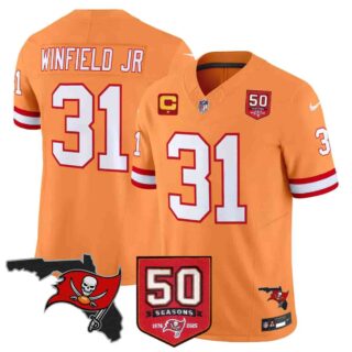 Men's Tampa Bay Buccaneers Throwback 50th Season Patch Vapor Limited Jersey All Stitched Antoine Winfield Jr. #31