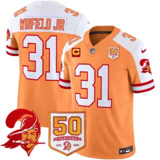 Men's Tampa Bay Buccaneers Throwback 50th Season Patch Vapor Limited Jersey All Stitched Antoine Winfield Jr. #31