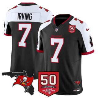 Men's Tampa Bay Buccaneers Throwback 50th Season Patch Vapor Limited Jersey All Stitched Bucky Irving