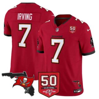 Men's Tampa Bay Buccaneers Throwback 50th Season Patch Vapor Limited Jersey All Stitched Bucky Irving #7