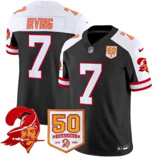 Men's Tampa Bay Buccaneers Throwback 50th Season Patch Vapor Limited Jersey All Stitched Bucky Irving #7