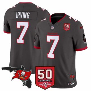 Men's Tampa Bay Buccaneers Throwback 50th Season Patch Vapor Limited Jersey All Stitched Bucky Irving-7