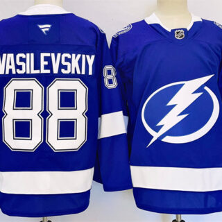 Men's Tampa Bay Lightning #88 Andrei Vasilevskiy 2024-25 Blue Stitched
