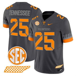Men's Tennessee Volunteers #25 Tennessee 2025 'Smokey Grey Series' Vapor Limited Jersey V2 All Stitched