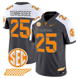 Men's Tennessee Volunteers #25 Tennessee 2025 'Smokey Grey Series' Vapor Limited Jersey V2 All Stitched