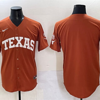 Men's Texas Longhorns Blank Orange 2025 Softball National Champions & SEC Patch Stitched Jersey