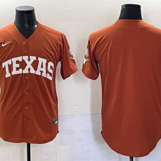 Men's Texas Longhorns Blank Orange SEC Patch Stitched Jersey