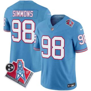 Men's Tennessee Titans 1997 Throwback Vapor Limited Jersey All Stitched Jeffery Simmons 98