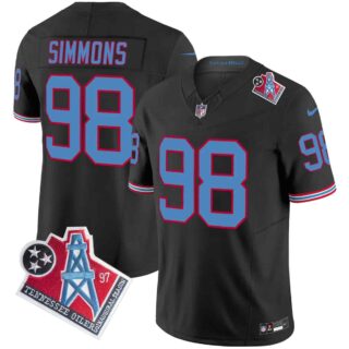 Men's Tennessee Titans 1997 Throwback Vapor Limited Jersey All Stitched Jeffery Simmons 98