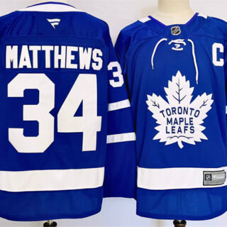 Men's Toronto Maple Leafs #34 Auston Matthews Blue 2024-25 Stitched Jersey