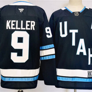 Men's Utah Hockey Club #9 Clayton Keller Navy Stitched Jersey