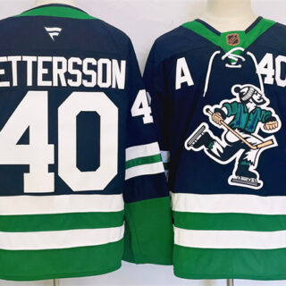 Men's Vancouver Canucks #40 Elias Pettersson Navy 2024 Reverse Retro Stitched